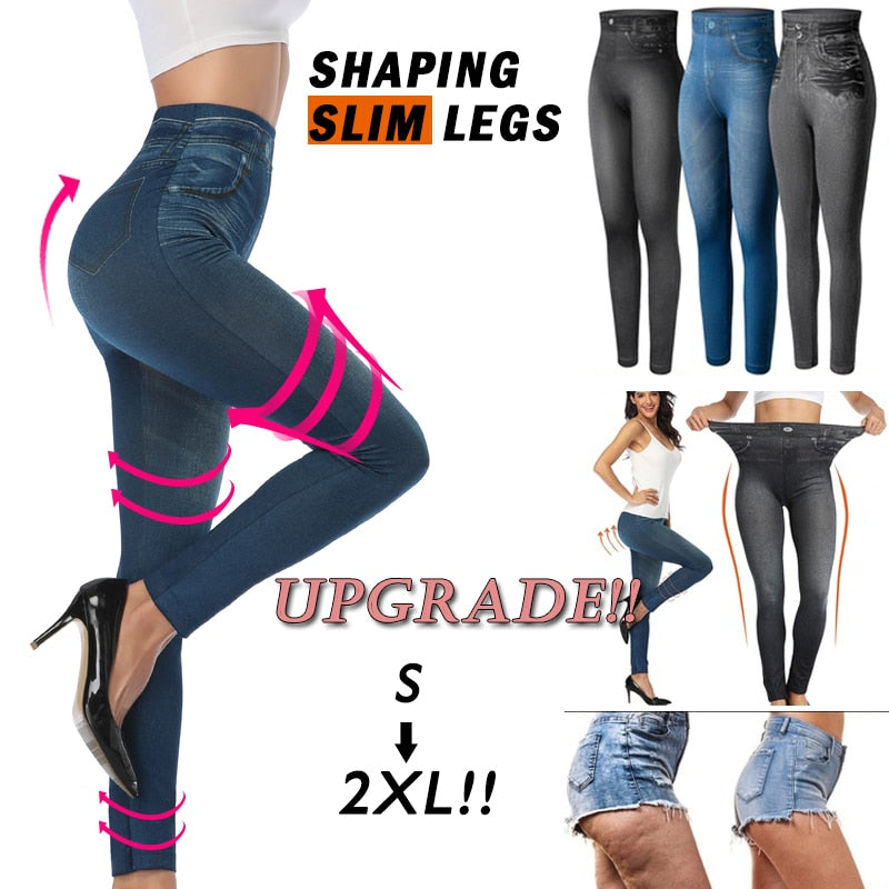 Slim Look Push Up Seamless High Waist Jeans Leggings Women