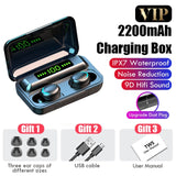 Wireless Headphones TWS Bluetooth 5.0 Wireless Earphones 2200mAh Charging Box With Microphone Sport Waterproof Headsets Earbuds