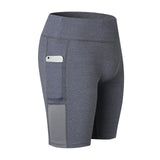 Shorts with Side Pockets Fitness Running Stretch Skinny Shorts Quick-drying Perspiration Shorts