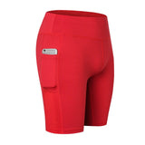 Shorts with Side Pockets Fitness Running Stretch Skinny Shorts Quick-drying Perspiration Shorts