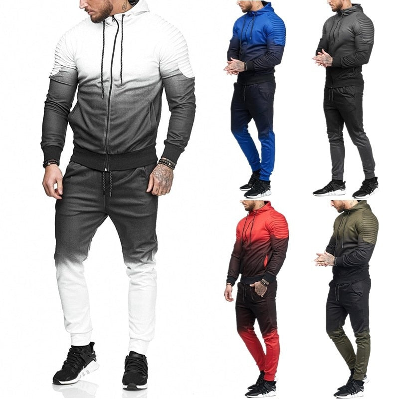 Conjunto deportivo Hot Men Tracksuit Sport Set 3D Print Striped