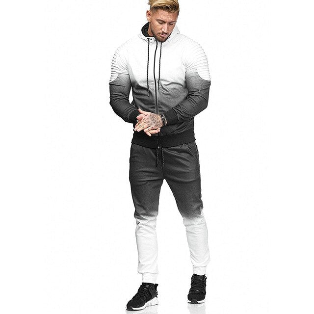 Conjunto deportivo Hot Men Tracksuit Sport Set 3D Print Striped