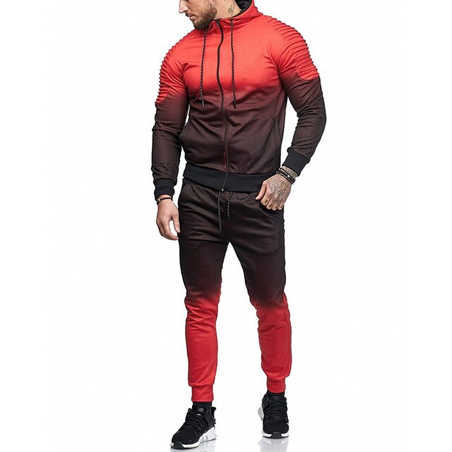 Conjunto deportivo Hot Men Tracksuit Sport Set 3D Print Striped
