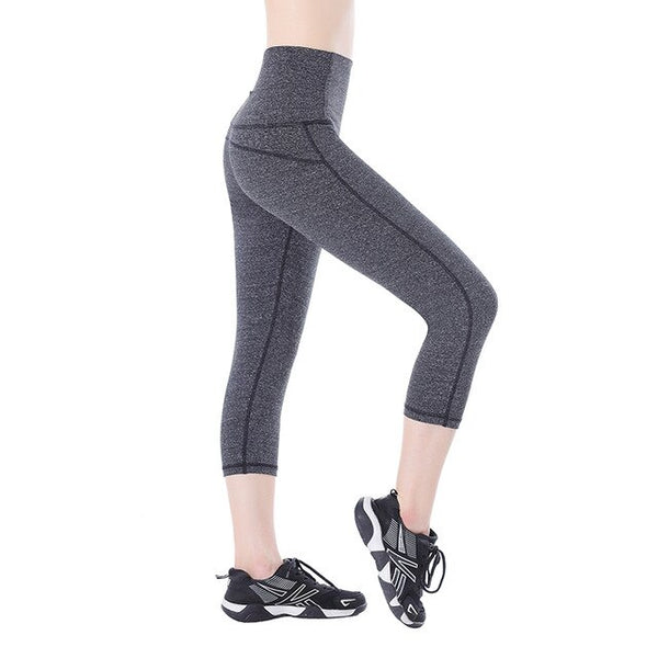 EAST HONG Women Fitness Yoga Leggings Workout Gym Sports Capri Pants With Pockets
