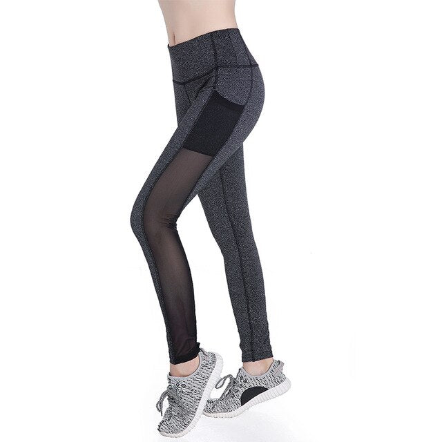 Pantalones  fitness sexy para mujer Running Leggings deportivos con bolsillos  Women's Sexy Fitness