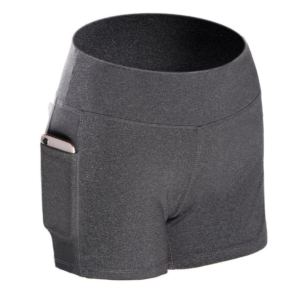 Mujeres Leggings deportivos de fitness Media cintura alta Secado rápido Bolsillo delgado Leggings cortos Mujeres Leggings casuales elásticos.