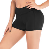 Short Leggings deportivos de fitness Media cintura alta Secado rápido Bolsillo delgado Leggings cortos Mujeres Leggings casuales elásticos.