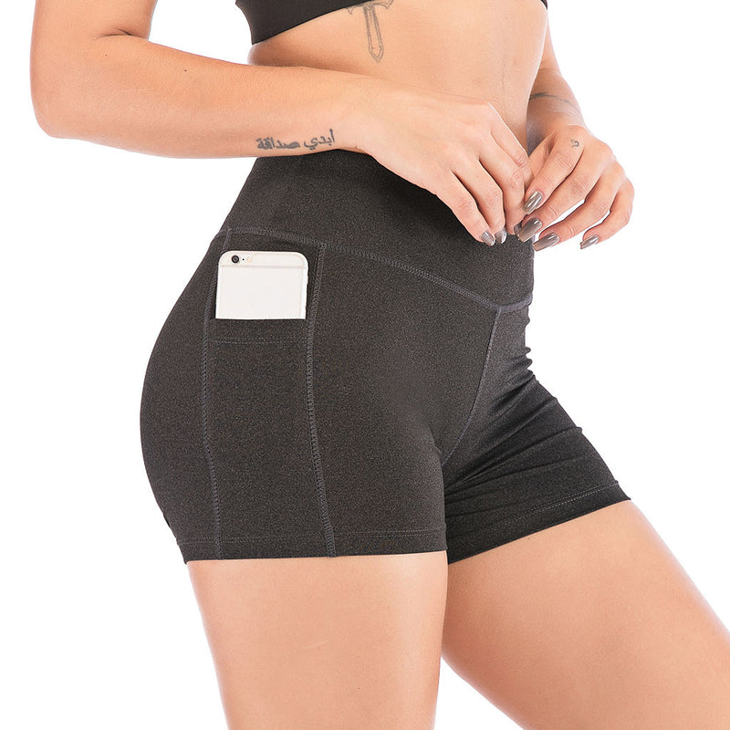 Mujeres Leggings deportivos de fitness Media cintura alta Secado rápido Bolsillo delgado Leggings cortos Mujeres Leggings casuales elásticos.