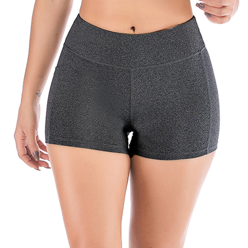 Mujeres Leggings deportivos de fitness Media cintura alta Secado rápido Bolsillo delgado Leggings cortos Mujeres Leggings casuales elásticos.