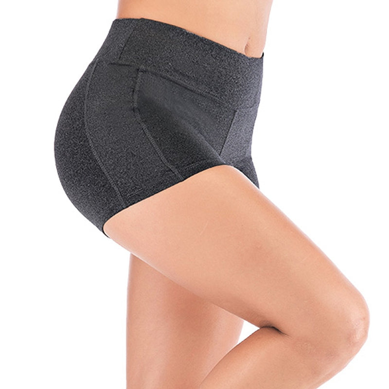 Mujeres Leggings deportivos de fitness Media cintura alta Secado rápido Bolsillo delgado Leggings cortos Mujeres Leggings casuales elásticos.