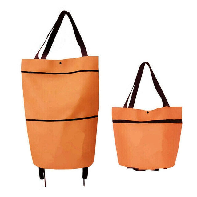 Foldable supermarket cart bag with Wheels