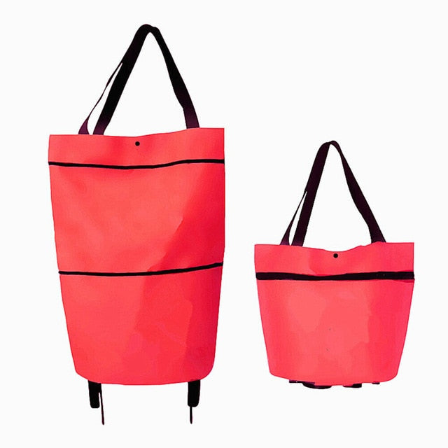 Foldable supermarket cart bag with Wheels