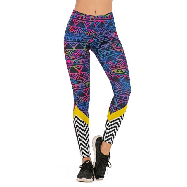 Flor sloth Printing Leggings Slim High Waist