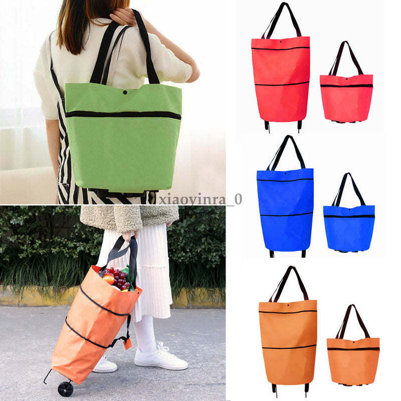 Foldable supermarket cart bag with Wheels