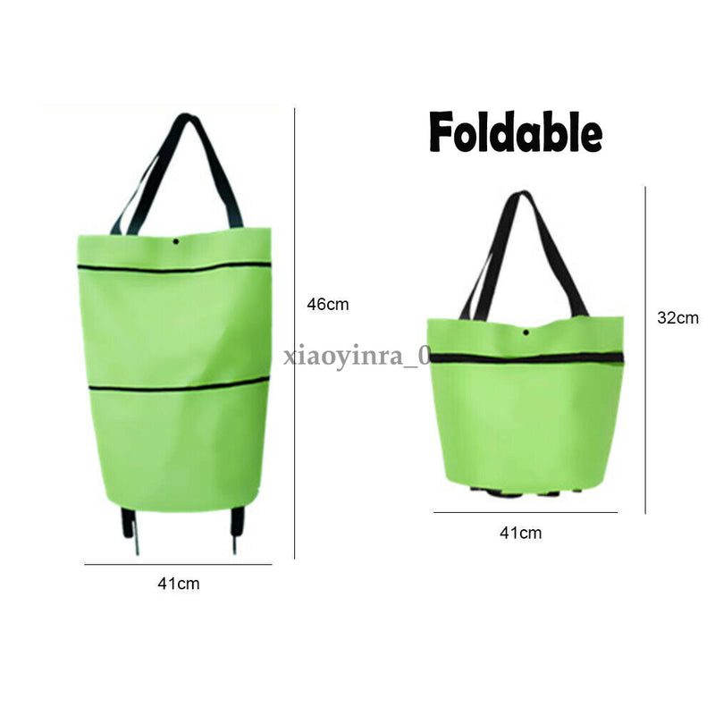 Foldable supermarket cart bag with Wheels