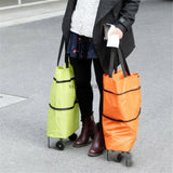 Foldable supermarket cart bag with Wheels