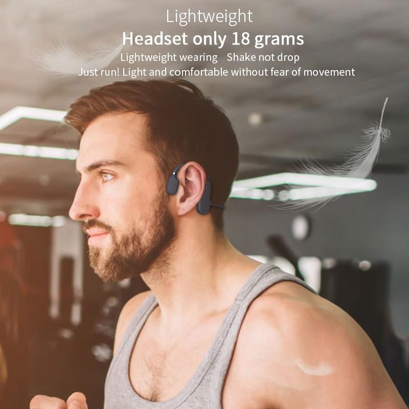 Open Ear bone headphone Auriculares de conducción ósea Bluetooth Inalámbrico Impermeable Uso cómodo Gancho para la oreja abierto Peso ligero