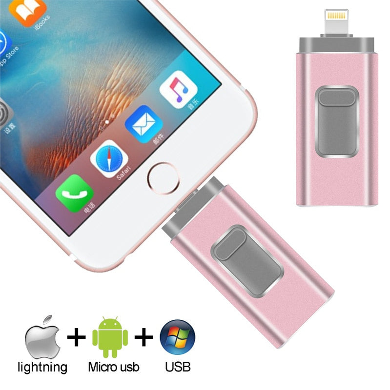 3 in 1  USB Flash Drive OTG For for iPhone /Android/Tablet PC.512GB