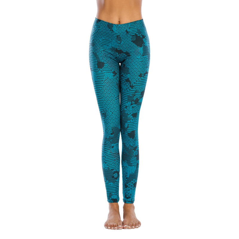 Fitness Sexy Blue Elasticity Push Up Legging