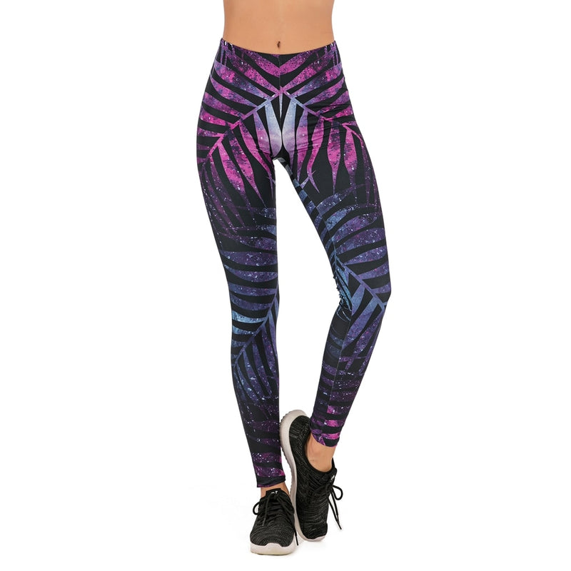 Flor sloth Printing Leggings Slim High Waist