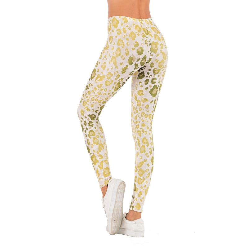 Flor sloth Printing Leggings Slim High Waist