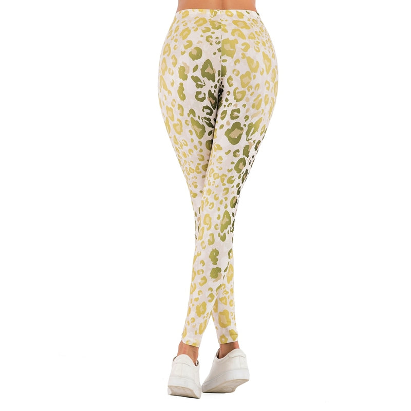 Flor sloth Printing Leggings Slim High Waist