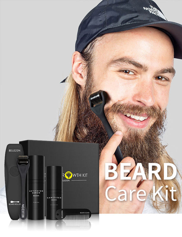 Beard Growth Kit Gift Box Men's Beard Growth With Comb Beard Roller Beard Oil