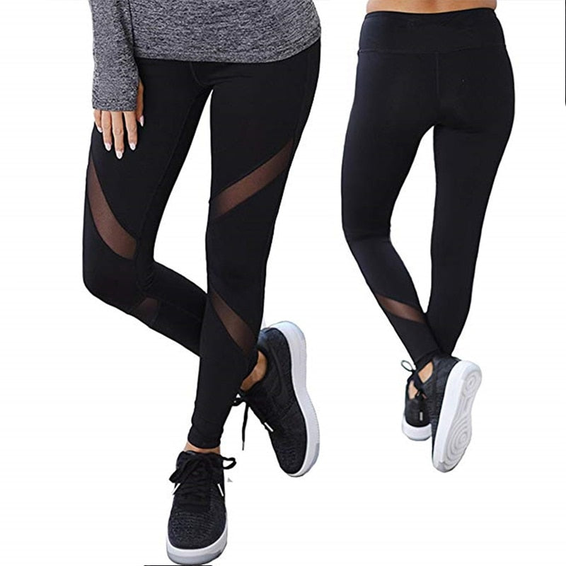 Silva Casual Leggings Black Mesh fitness High Waist Push Up Punk