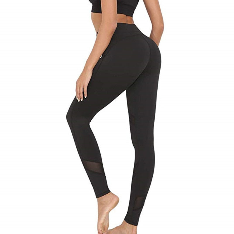 Silva Casual Leggings Black Mesh fitness High Waist Push Up Punk