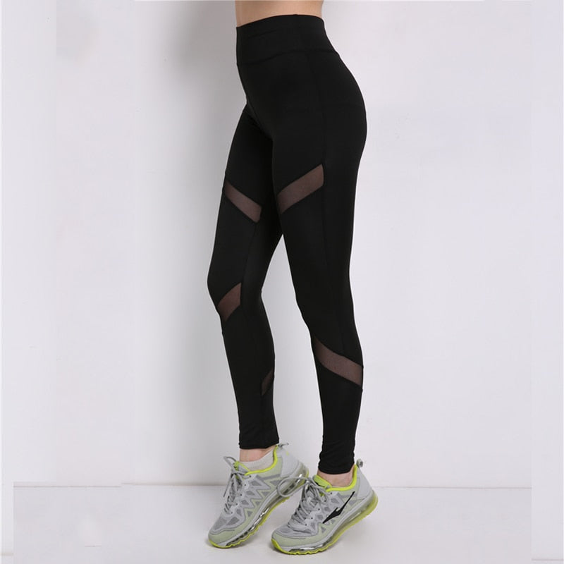 Silva Casual Leggings Black Mesh fitness High Waist Push Up Punk
