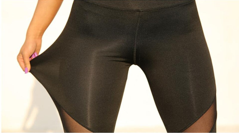 Silva Casual Leggings Black Mesh fitness High Waist Push Up Punk