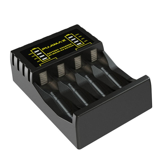 Cargador USB de baterías  4 ranuras para batería recargable AAA / AA Protección contra cortocircuitos con indicador LED Cargador de Ni-MH / Ni-Cd