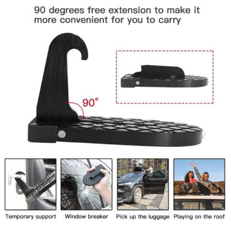 Car Door Step Universal Latch Hook Auxiliary Foot Pedal and Safety Hammer Soporte de techo plegable multifunción paso para puerta de coche