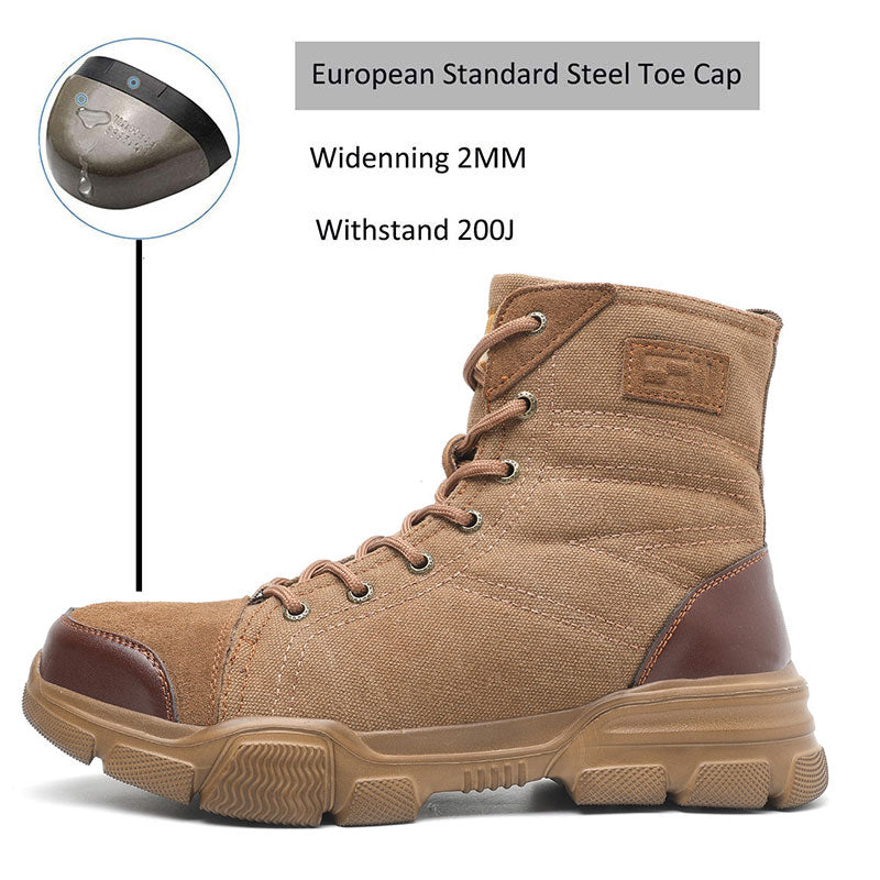 Botas industriales y construcción de punta de acero Steel Toe Boots for Men Military Work Boots Indestructible Work Shoes Desert Combat Army 36-48