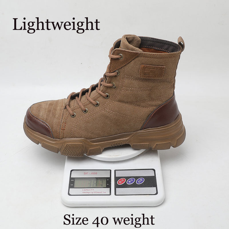 Industrial Boots and Steel Toe Construction Steel Toe Boots for Men Military Work Boots Indestructible Work Shoes Desert Combat Army 36-48