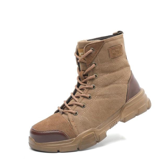 Botas industriales y construcción de punta de acero Steel Toe Boots for Men Military Work Boots Indestructible Work Shoes Desert Combat Army 36-48