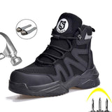 Men's Indestructible Steel Toe Boots Safety Shoes Anti-Smashing Work Shoes Breathable Safety Size 37-48 