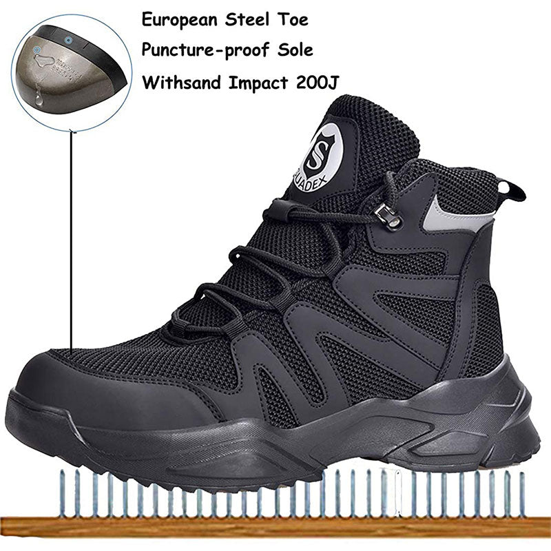 Men's Indestructible Steel Toe Boots Safety Shoes Anti-Smashing Work Shoes Breathable Safety Size 37-48 