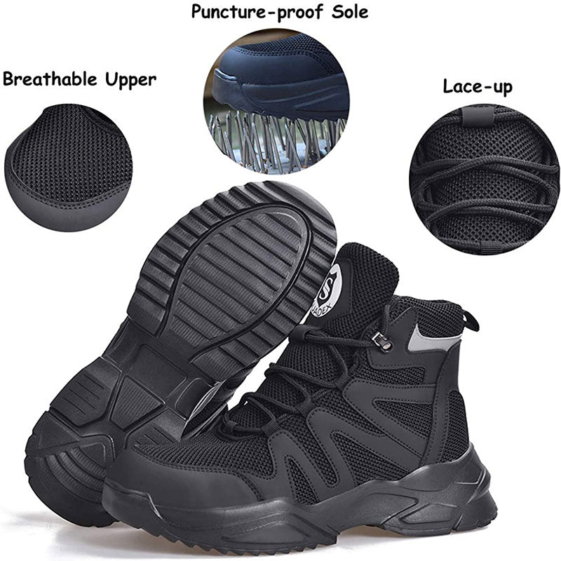 Men's Indestructible Steel Toe Boots Safety Shoes Anti-Smashing Work Shoes Breathable Safety Size 37-48 