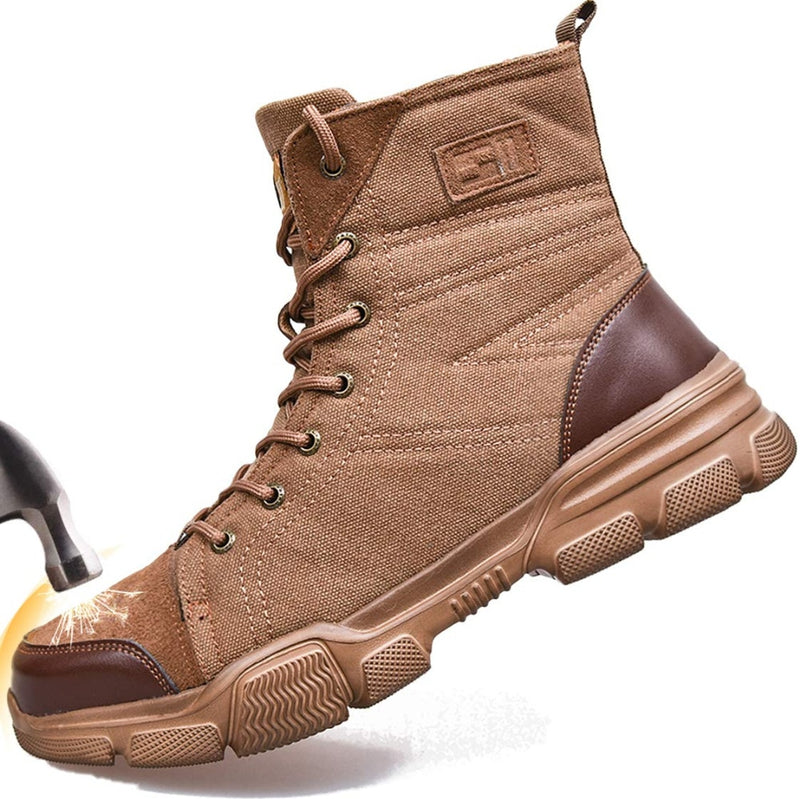 Botas industriales y construcción de punta de acero Steel Toe Boots for Men Military Work Boots Indestructible Work Shoes Desert Combat Army 36-48