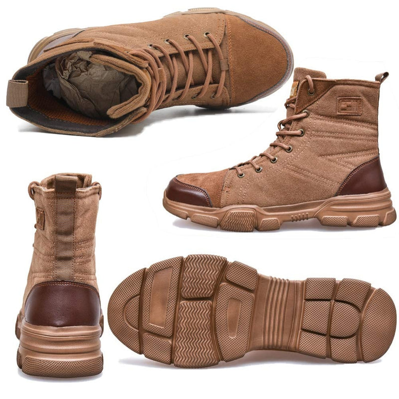 Botas industriales y construcción de punta de acero Steel Toe Boots for Men Military Work Boots Indestructible Work Shoes Desert Combat Army 36-48