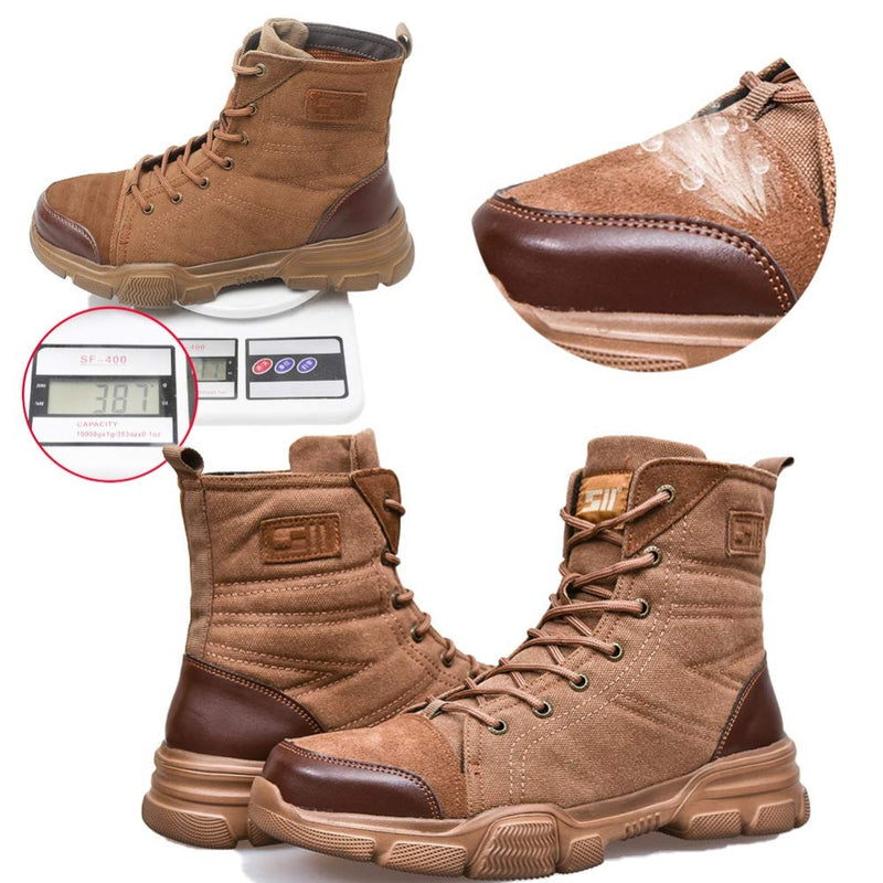 Botas industriales y construcción de punta de acero Steel Toe Boots for Men Military Work Boots Indestructible Work Shoes Desert Combat Army 36-48