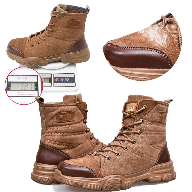 Industrial Boots and Steel Toe Construction Steel Toe Boots for Men Military Work Boots Indestructible Work Shoes Desert Combat Army 36-48