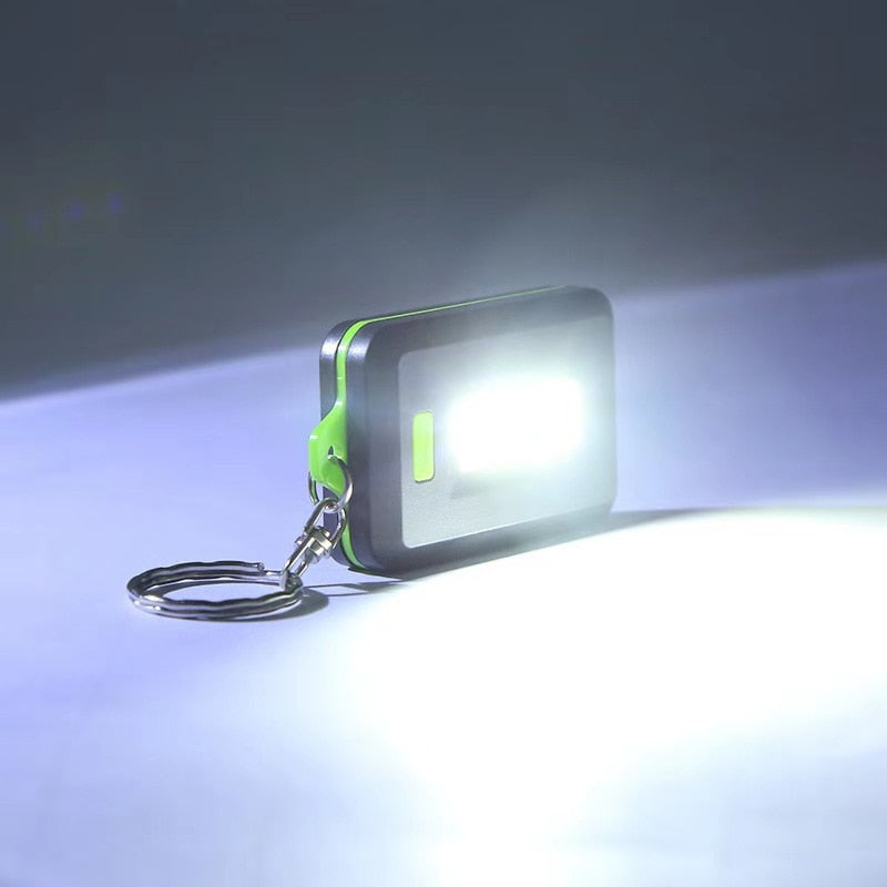 Mini Portable COB LED Flashlight Keychain Torch Emergency Camping Flash Light Mode Lamp 3 Modes Pocket Lantern Outdoor Tools