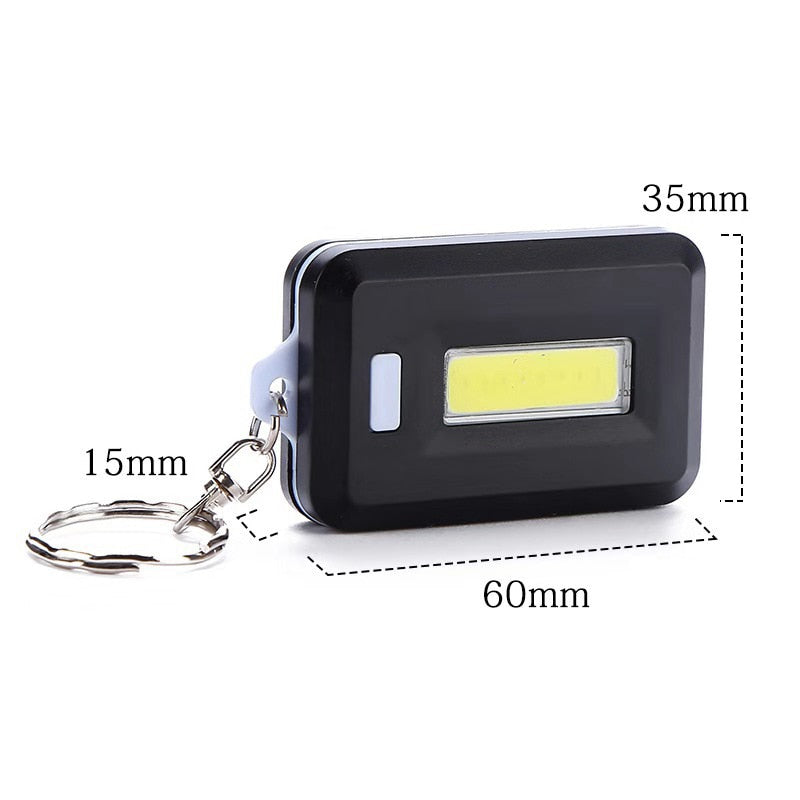 Mini Portable COB LED Flashlight Keychain Torch Emergency Camping Flash Light Mode Lamp 3 Modes Pocket Lantern Outdoor Tools