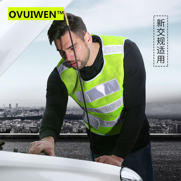 Reflective Vest High Visibility Safety Clothing Multi pockets Fluorescent Clothes For Outdoor Working Running Cycling Sport