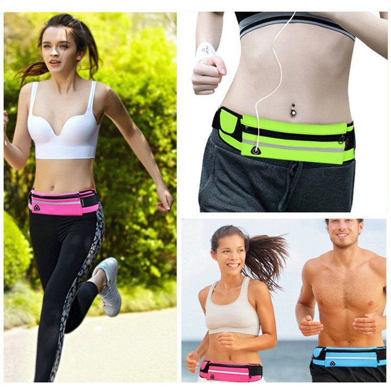 Sports Waist Bag Sport Packs For Music With Headset Hole-Fits Smartphones Sports Water Bags Fitness Belt Chest Pouch Sport Bag