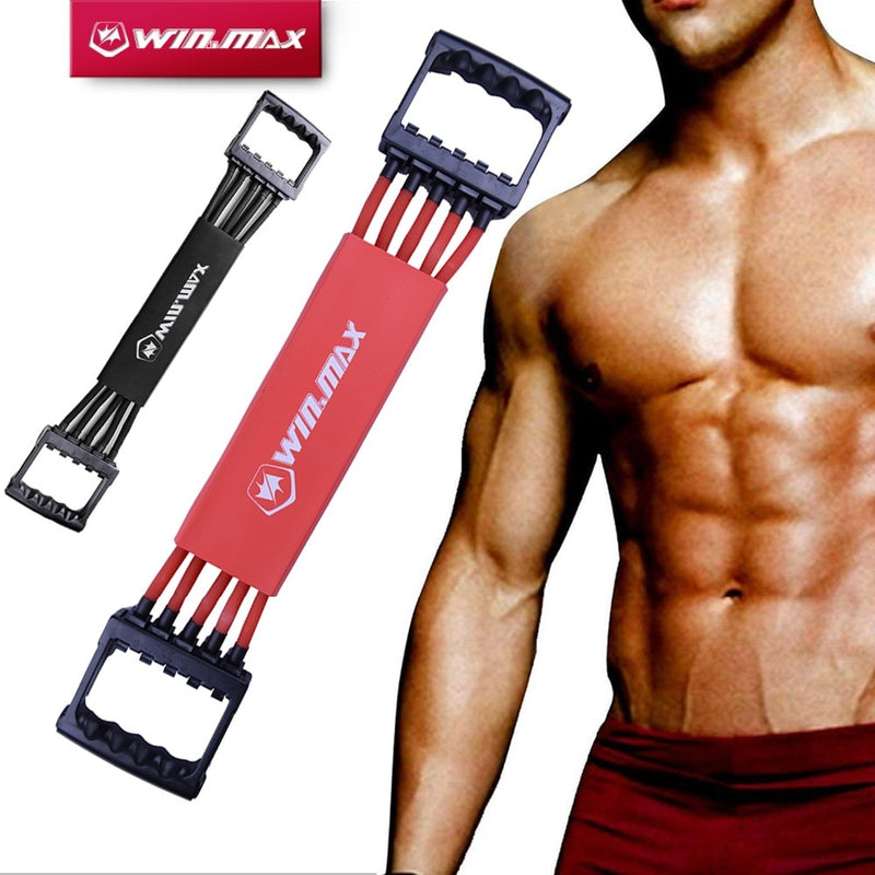 Winmax Home Gym Fitness Equipment 5 Removable Latex Tube Multi-function Chest  Expander Hand Gripper Exercise Resistance Bands