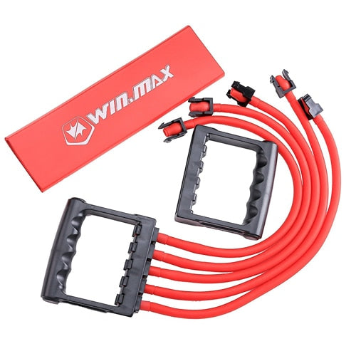 Winmax Home Gym Fitness Equipment 5 Removable Latex Tube Multi-function Chest  Expander Hand Gripper Exercise Resistance Bands