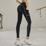 women yoga pants with pockets running dancing workout for gym fitness high waist sport leggings fashion trousers